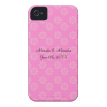 Flores rosadas que casan favores iPhone 4 coberturas
