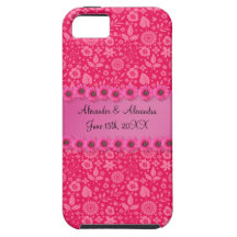Flores rosadas que casan favores iPhone 5 cárcasa