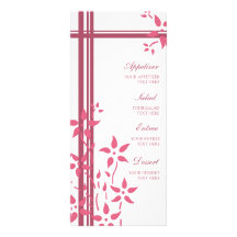 Flores rosadas y blancas del menú del boda tarjetas publicitarias personalizadas