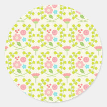 Flores rosadas y hojas verdes de las vides pegatinas  
