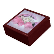 Flores rosadas y púrpuras del Hydrangea del casqui Cajas De Regalo