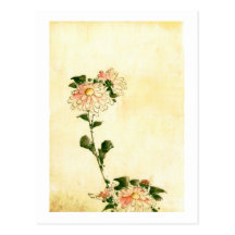 flores rosados de la flor del 葛飾北斎, Hokusai Postal