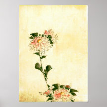 flores rosados de la flor del 葛飾北斎, Hokusai Posters