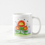 Flores sonrientes taza de café
