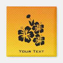 Flores tropicales amarillo-naranja imán para frigorifico