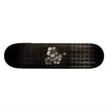 Flores tropicales; Negro fresco Patin Personalizado
