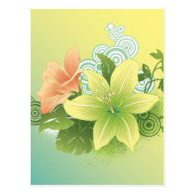 Flores tropicales tarjeta postal