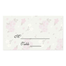 Flores verdes Placecards del rosa y de la primaver Tarjeta De Visita