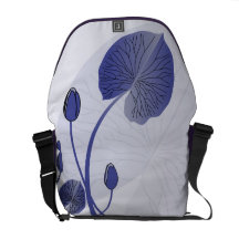 flores violetas abstractas románticas bolsa de mensajeria 