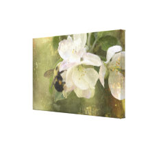 Flores y abejorro de Apple Lona Estirada Galerías