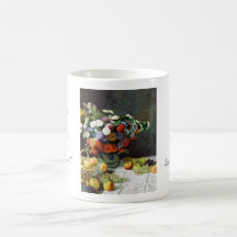 Flores y fruta, Claude Monet 1869 Taza