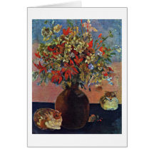 Flores y gatos de Paul Gauguin Tarjetas