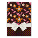 flores y lunares elegantes lindos del doodle tarjeta
