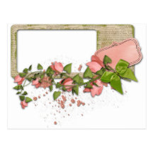 Flores y marco tarjetas postales
