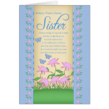 flores y mariposas de la tarjeta de cumpleaños de 