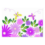 Flores y mariposas - tarjeta de visita