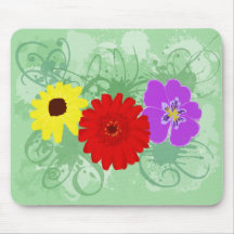 Flores y salpicaduras tapete de raton