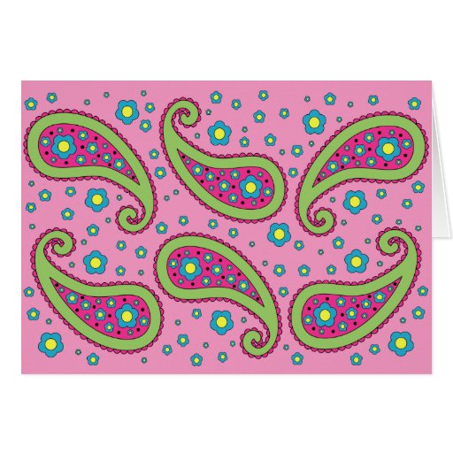 Flores y tarjeta de Paisley