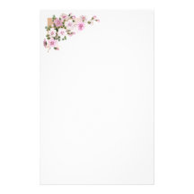Flores y tarjeta rosadas del comercio del Victoria Papeleria