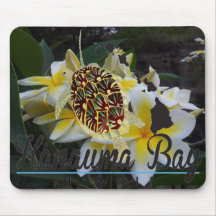 Flores y tortuga del Plumeria de Hawaii Tapete De Ratón