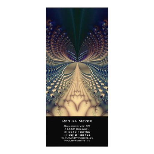 Florescencia I · Arte del fractal · Azul y oro Tarjeta Publicitaria Personalizada
