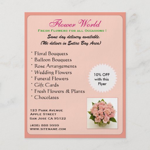 Florist_Promotion (aviador) Tarjetas Publicitarias