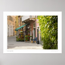 Floristería en un callejón en Levanto, Italia Posters
