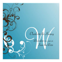 flourish; ahorre la fecha invitación personalizada