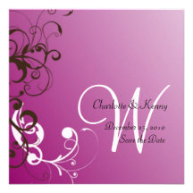 flourish; ahorre la fecha invitacion personalizada