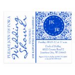 Flourish azul de Colbalt y ducha nupcial del parag Tarjeta Postal