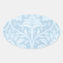 Flourish azul pegatinas de oval