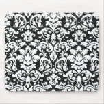 flourish blanco y negro del damasco tapetes de raton