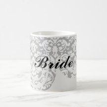 flourish blanco y negro del damasco tazas de café