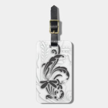 Flourish blanco y negro floral