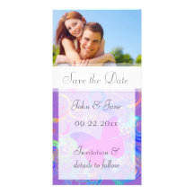 Flourish de la mariposa/foto "reserva la fecha " tarjetas personales