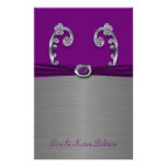 Flourish metálico del ciruelo y de la plata person papelería de diseño