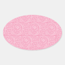 Flourish rosado calcomania de oval personalizadas