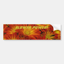 ¡Flower power! Etiqueta De Parachoque