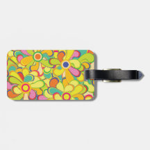 Flower power etiquetas bolsas