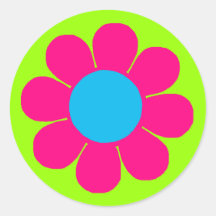 Flower power pegatinas redondas