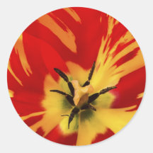 Flower power rojo pegatinas  