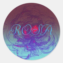 Flowershop de Rosa Pegatinas Redondas