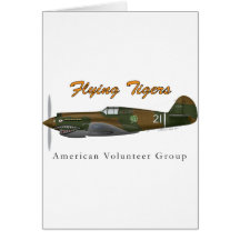 Flying Tigers P-40B Tarjeton