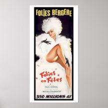 Folies-Bergere, teatro de danza del cabaret Posters
