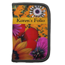 Folio artsy de la flor organizador