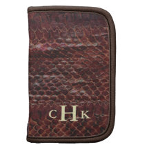 Folio de la piel de serpiente de Brown Organizador