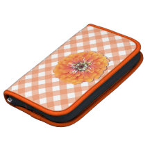 Folio de Smartphone - Zinnia anaranjado en enrejad Organizador