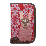 Folio rosado del carrito del damasco de la llama planificadores