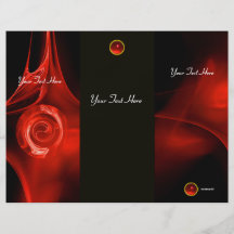 Folleto rojo brillante SUBIÓ FRACTAL del doblez de Tarjetas Publicitarias