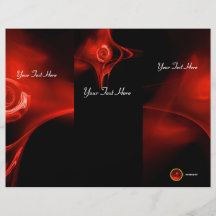 Folleto rojo brillante SUBIÓ FRACTAL del doblez de Tarjeta Publicitaria